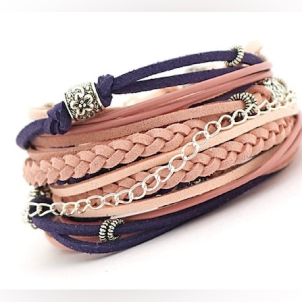 NWOT Womens double wrap bracelet. Available in navy/brown and mint/lavender only